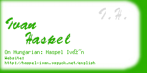 ivan haspel business card